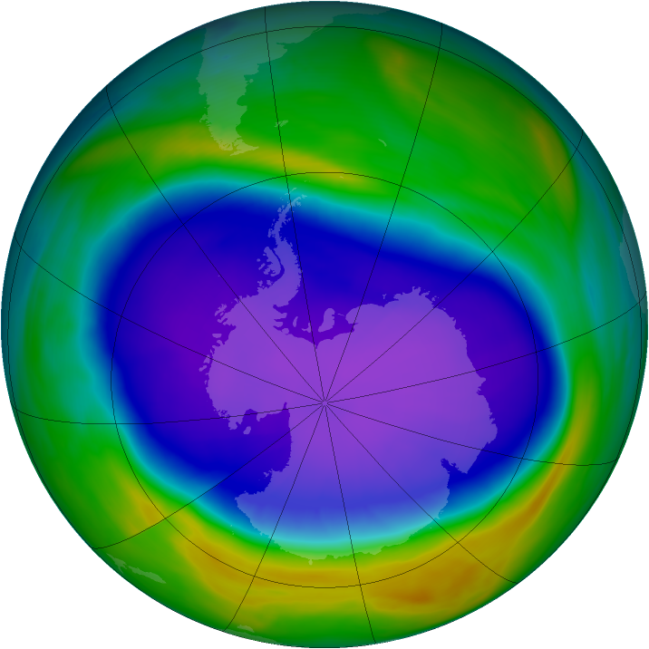 Antarctic ozone map for 29 September 2006